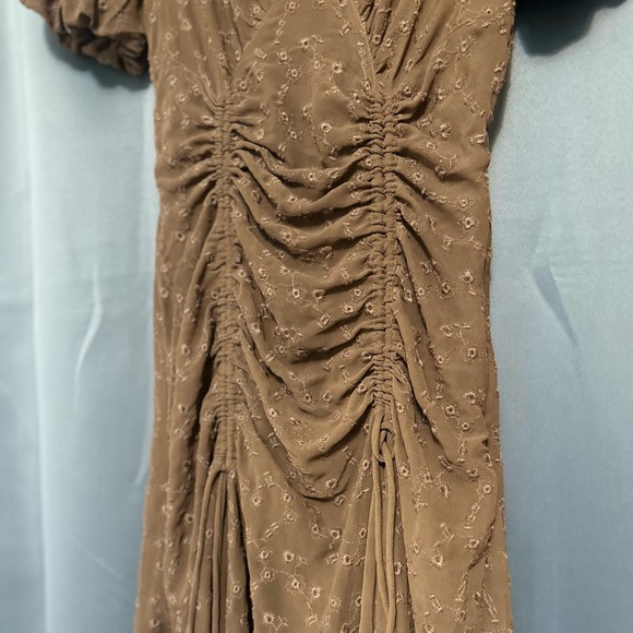 Reclaimed Vintage ruched maxi slip dress in brown NEW! - Picture 5 of 8
